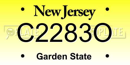 C2283O New Jersey License Plate
