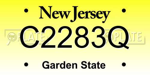 C2283Q New Jersey License Plate