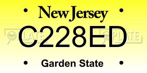 C228ED New Jersey License Plate