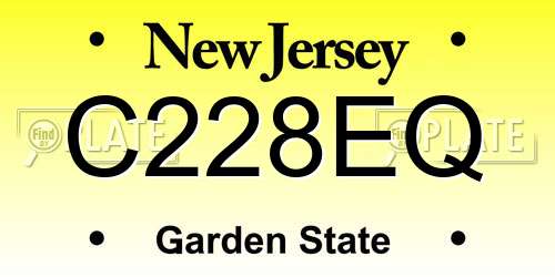 C228EQ New Jersey License Plate
