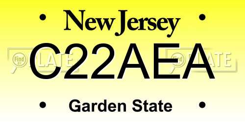 C22AEA New Jersey License Plate