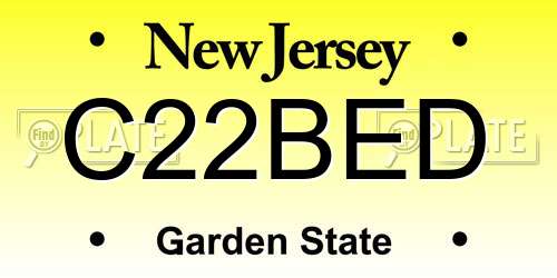 C22BED New Jersey License Plate
