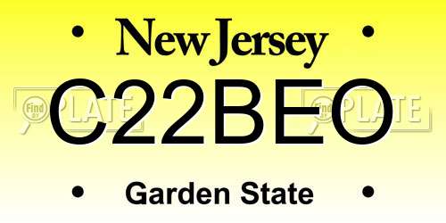 C22BEO New Jersey License Plate