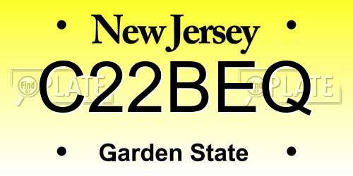 C22BEQ New Jersey License Plate