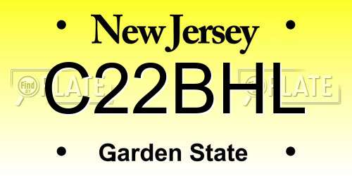 C22BHL New Jersey License Plate
