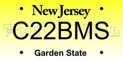 C22BMS New Jersey License Plate