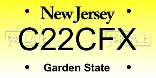 C22CFX New Jersey License Plate