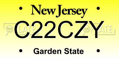 C22CZY New Jersey License Plate