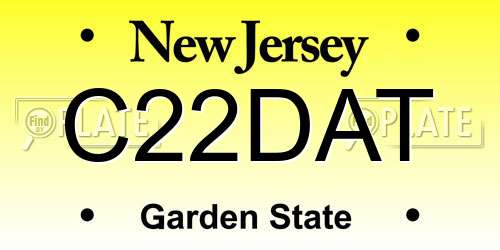C22DAT New Jersey License Plate