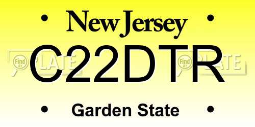 C22DTR New Jersey License Plate