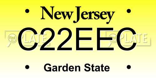 C22EEC New Jersey License Plate