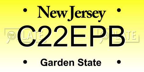 C22EPB New Jersey License Plate