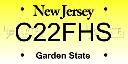 C22FHS New Jersey License Plate
