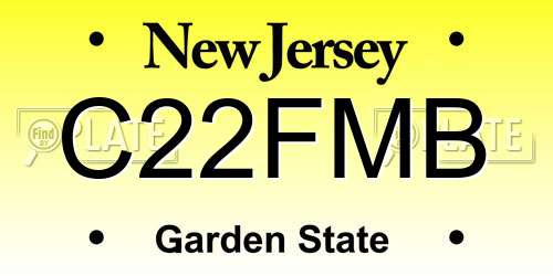 C22FMB New Jersey License Plate