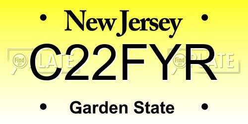 C22FYR New Jersey License Plate