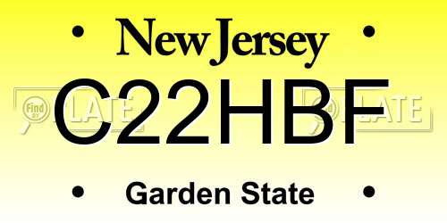 C22HBF New Jersey License Plate