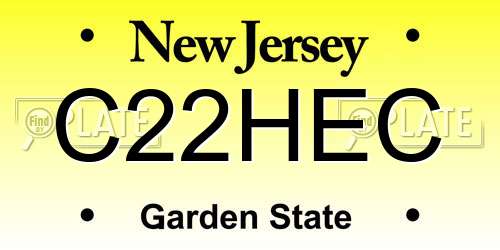 C22HEC New Jersey License Plate