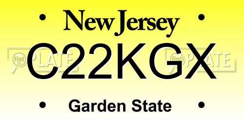 C22KGX New Jersey License Plate