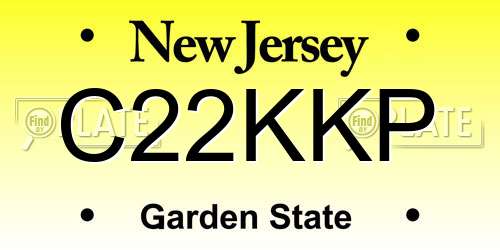 C22KKP New Jersey License Plate