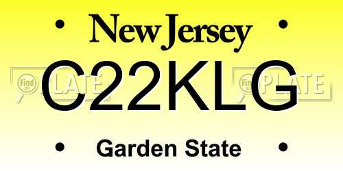 C22KLG New Jersey License Plate