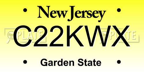 C22KWX New Jersey License Plate
