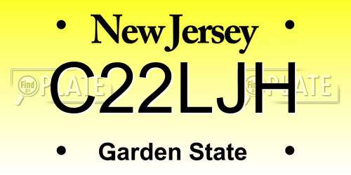 C22LJH New Jersey License Plate