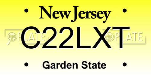 C22LXT New Jersey License Plate