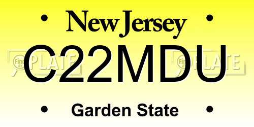C22MDU New Jersey License Plate