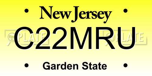 C22MRU New Jersey License Plate