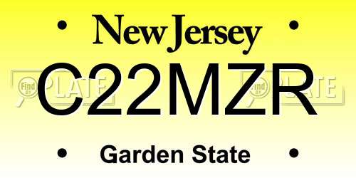 C22MZR New Jersey License Plate