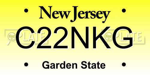 C22NKG New Jersey License Plate