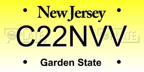 C22NVV New Jersey License Plate