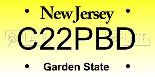 C22PBD New Jersey License Plate