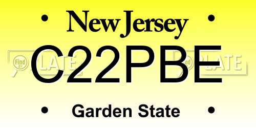 C22PBE New Jersey License Plate