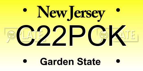 C22PCK New Jersey License Plate