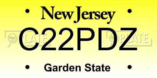 C22PDZ New Jersey License Plate