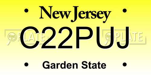 C22PUJ New Jersey License Plate