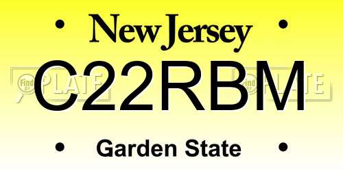 C22RBM New Jersey License Plate