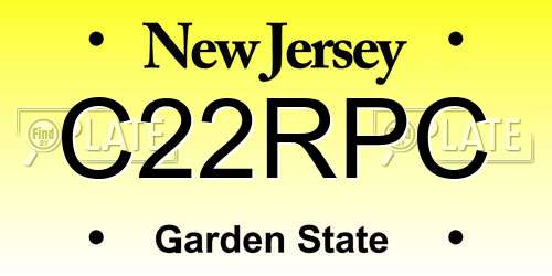C22RPC New Jersey License Plate