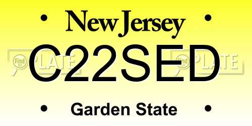 C22SED New Jersey License Plate