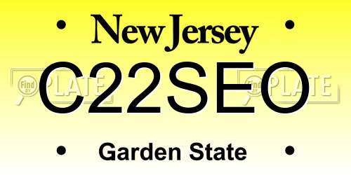 C22SEO New Jersey License Plate