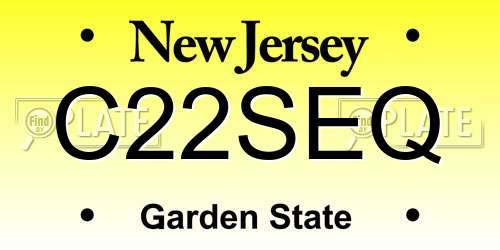 C22SEQ New Jersey License Plate