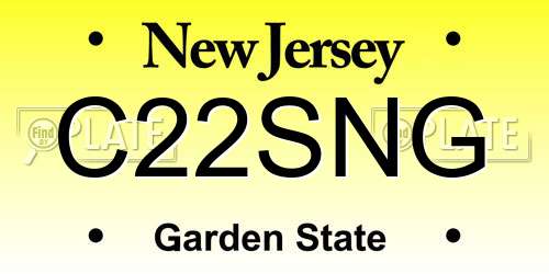 C22SNG New Jersey License Plate