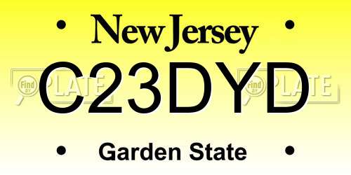 C23DYD New Jersey License Plate