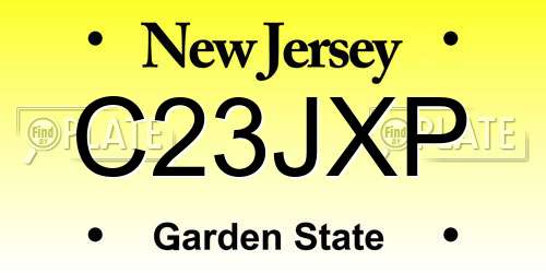 C23JXP New Jersey License Plate