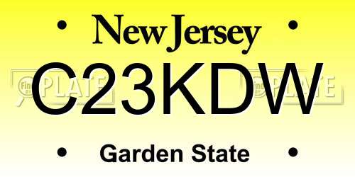 C23KDW New Jersey License Plate