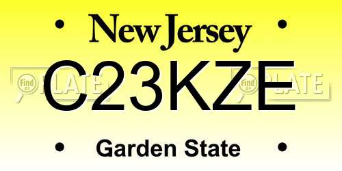 C23KZE New Jersey License Plate