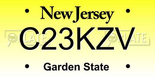 C23KZV New Jersey License Plate