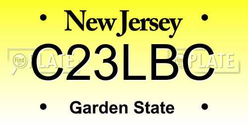 C23LBC New Jersey License Plate