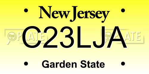 C23LJA New Jersey License Plate